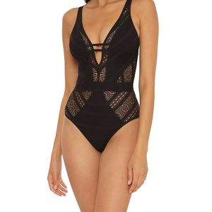 Becca Color Play Crochet One Piece Swimsuit